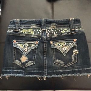 Miss me camo jeans skirt
